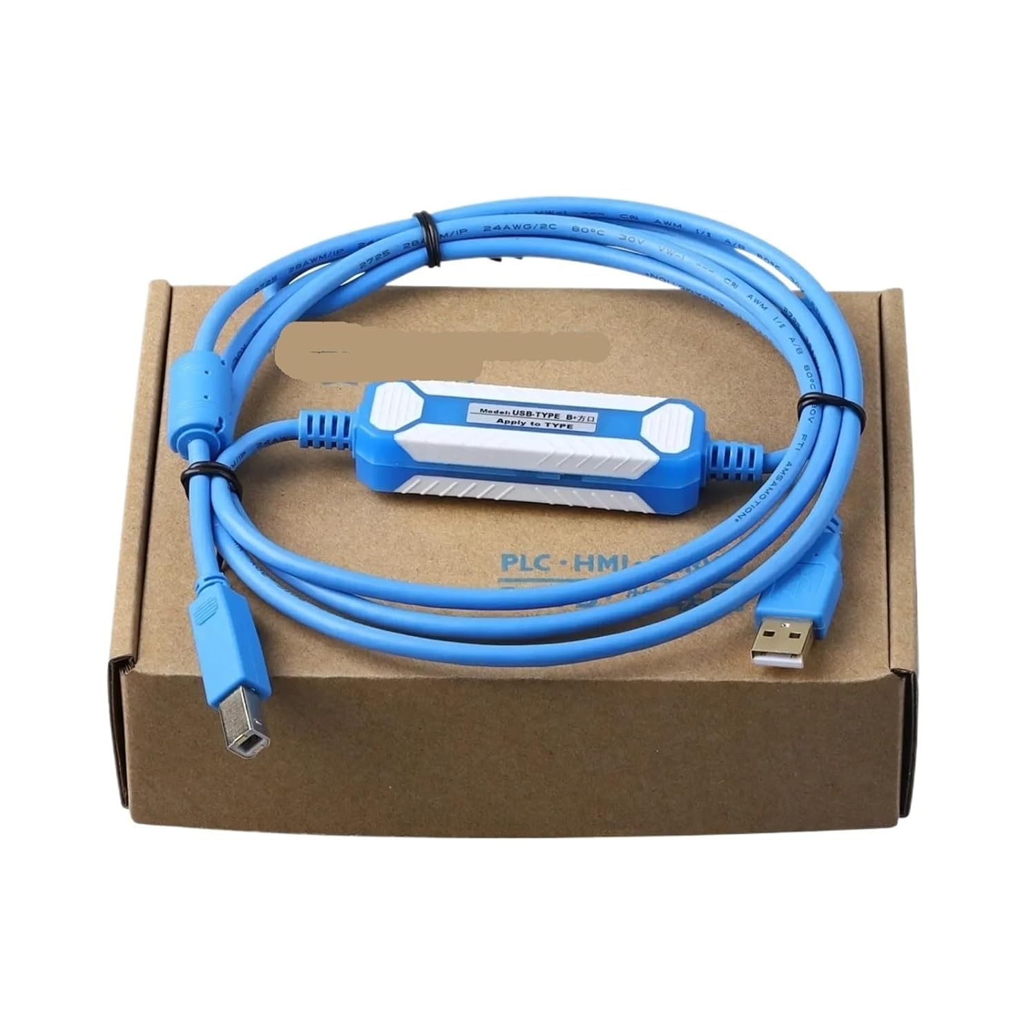 USB-CP1H Type B Cable Suitable for CP1H CP1E CP1L CP1G Series Download Line(Blue Type)