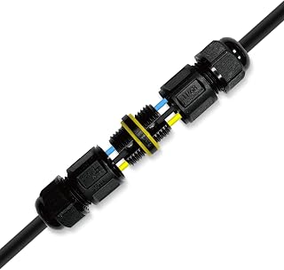 Waterproof Electrical Connector, Dicio Waterproof Wire Connectors IP68 Outdoor Wire Connectors, Flame Retardant, for Extension Cord Repair and Low Voltage Landscape, 2-Way 3-Pin, 4 Pieces