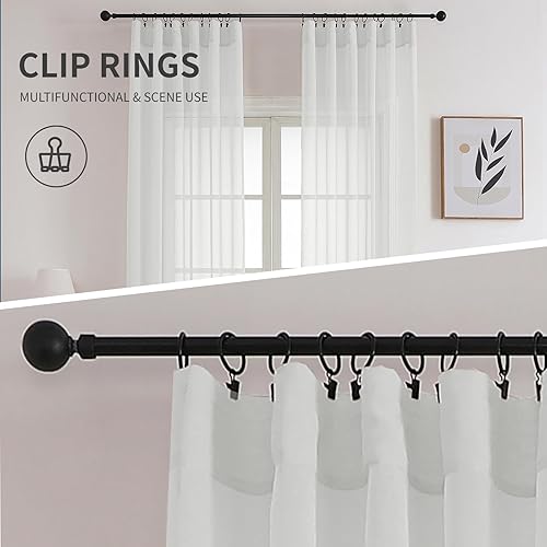 Miniatura 5 de CUCRAF Paneles de cortinas traslúcidas para sala de estar, dormitorio, tratamiento de semi ventana, bolsillo para barra, (54 pulgadas de ancho x 72