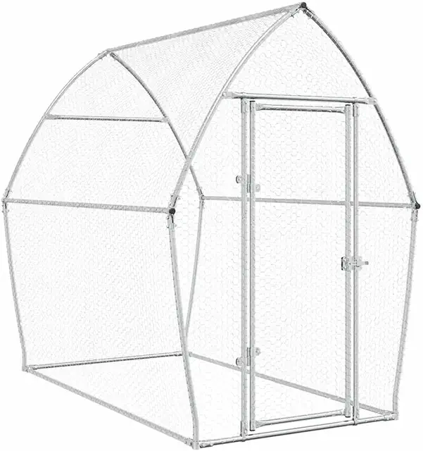 Gabbia per Polli Argento in Acciaio Zincato 200x105x182 cm - Spaziosa e Durevole