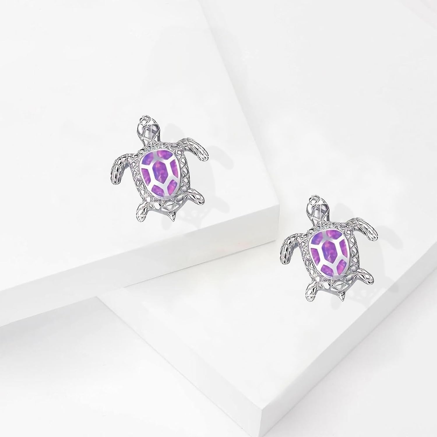 Turtle Earrings for Women Trendy Sparkling Animal Turtle 925 Sterling Silver Crystal Stud Earrings Sea Ocean Summer Beach Jewelry Gifts - Image 7