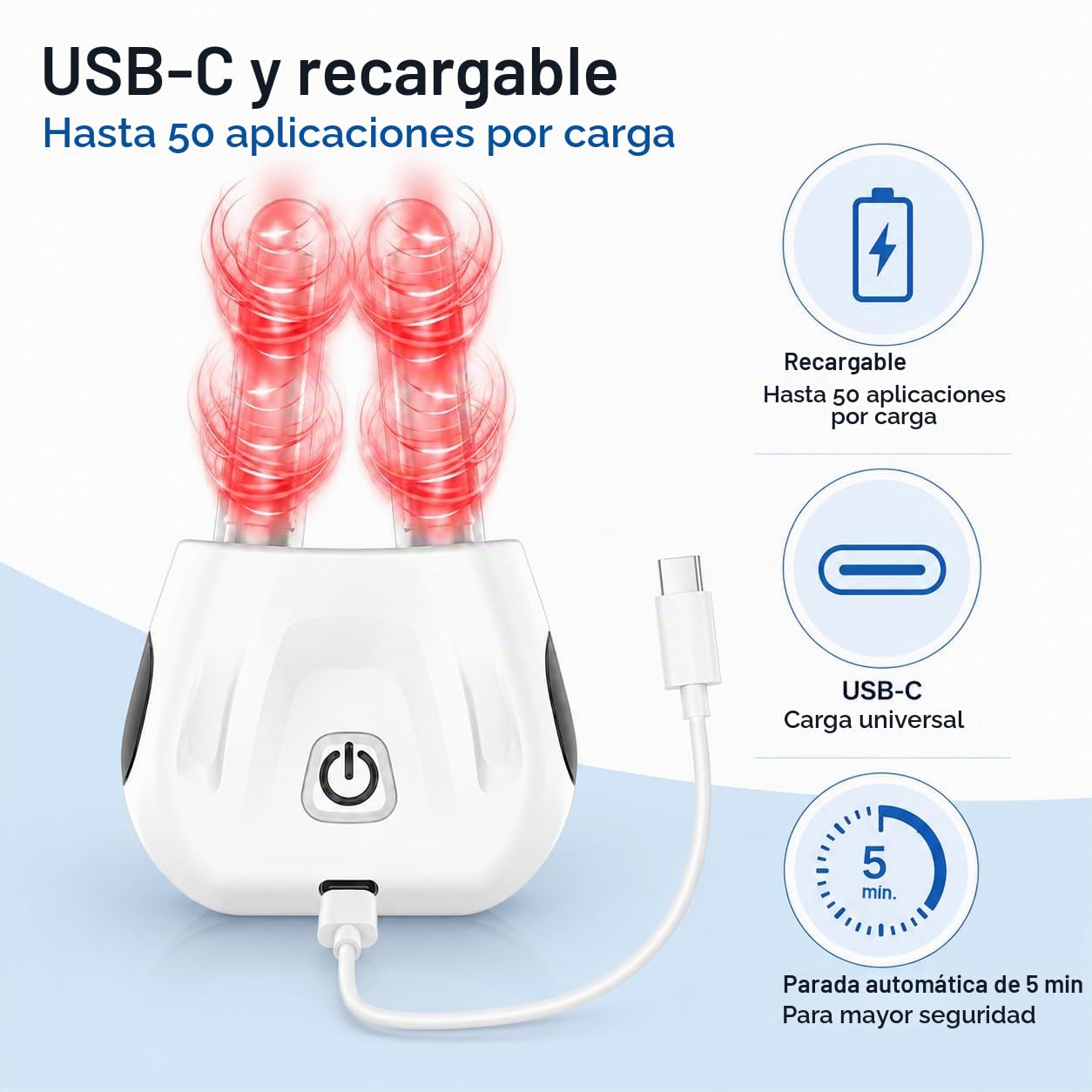 Dispositivo de Fototerapia Nasal con Luz Roja – Alivio Natural para la Congestión Nasal, Inalámbrico y Recargable