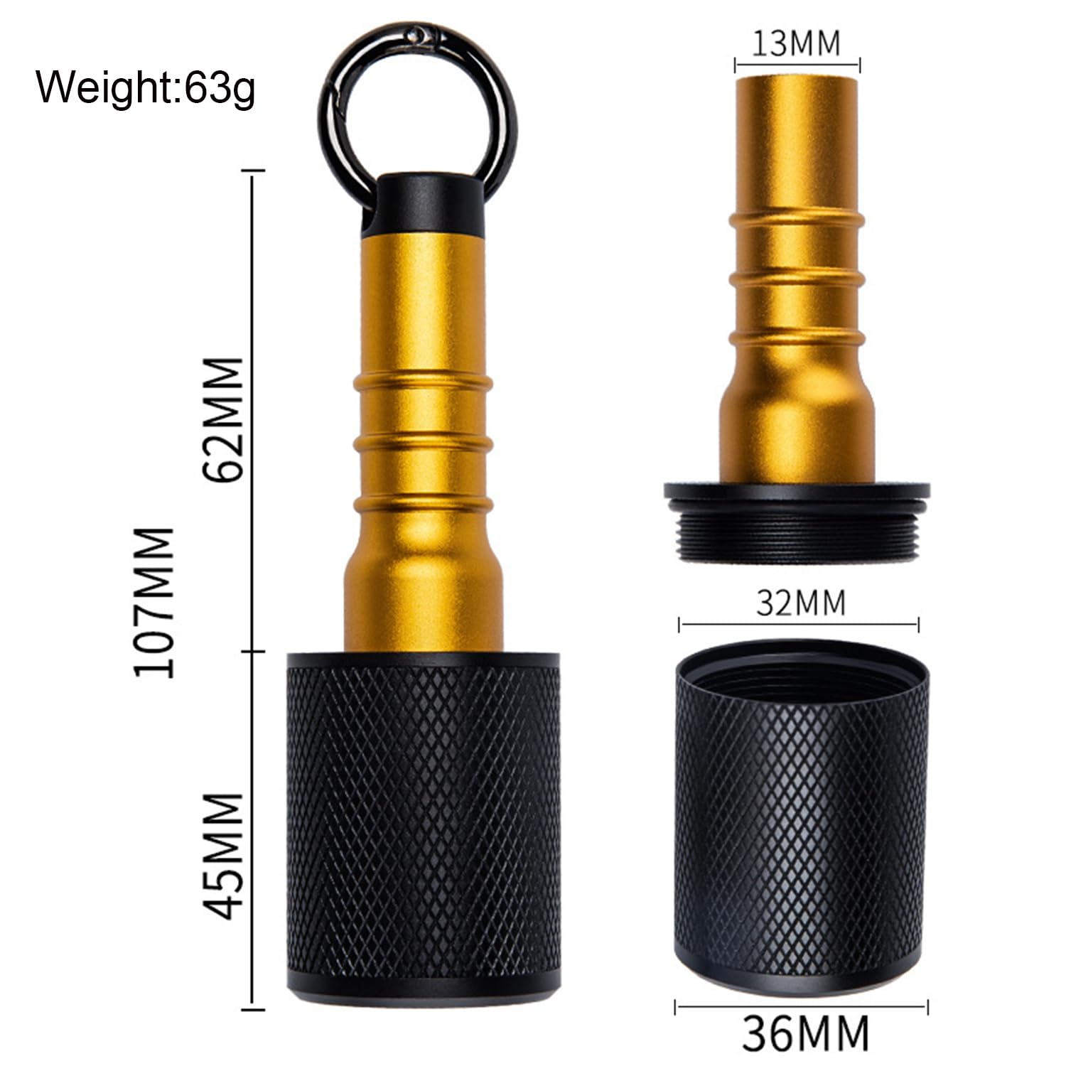 AXUYU Aluminum Alloy Pill Holder with Keychain, Waterproof Pill Box with 2 Compartments, Portable Pocket Pill Box Case Container for Outdoor Travel Camping