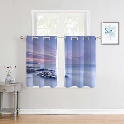 Miniatura 2 de Cortinas para Sala Elegantes Modernas - Cortinas para armario con diseño de mar y cielo, para dormitorio, armario, puerta, pared, 72 pulgadas de