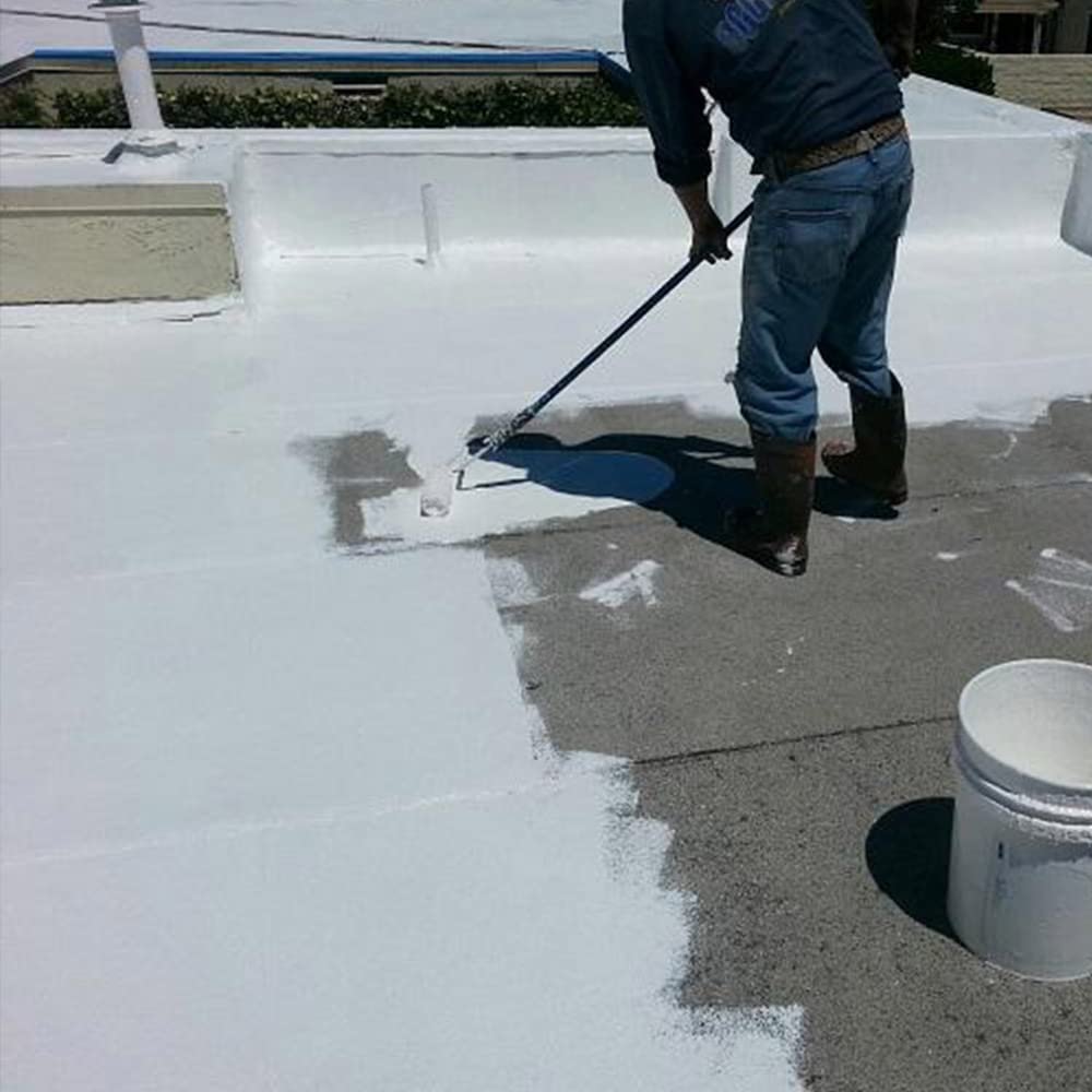 Pintura ECO de Caucho Reforzada con Fibras (20kg - Color: Blanco) - Impermeabilización de tejados, fachadas y terrazas. Gran resistencia y elasticidad