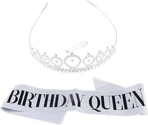 Miniatura 3 de CIEHER - Coronas de cumpleaños para mujer, banda de reina de cumpleaños y tiara de diamantes de imitación, corona de cumpleaños, banda de cumpleaños