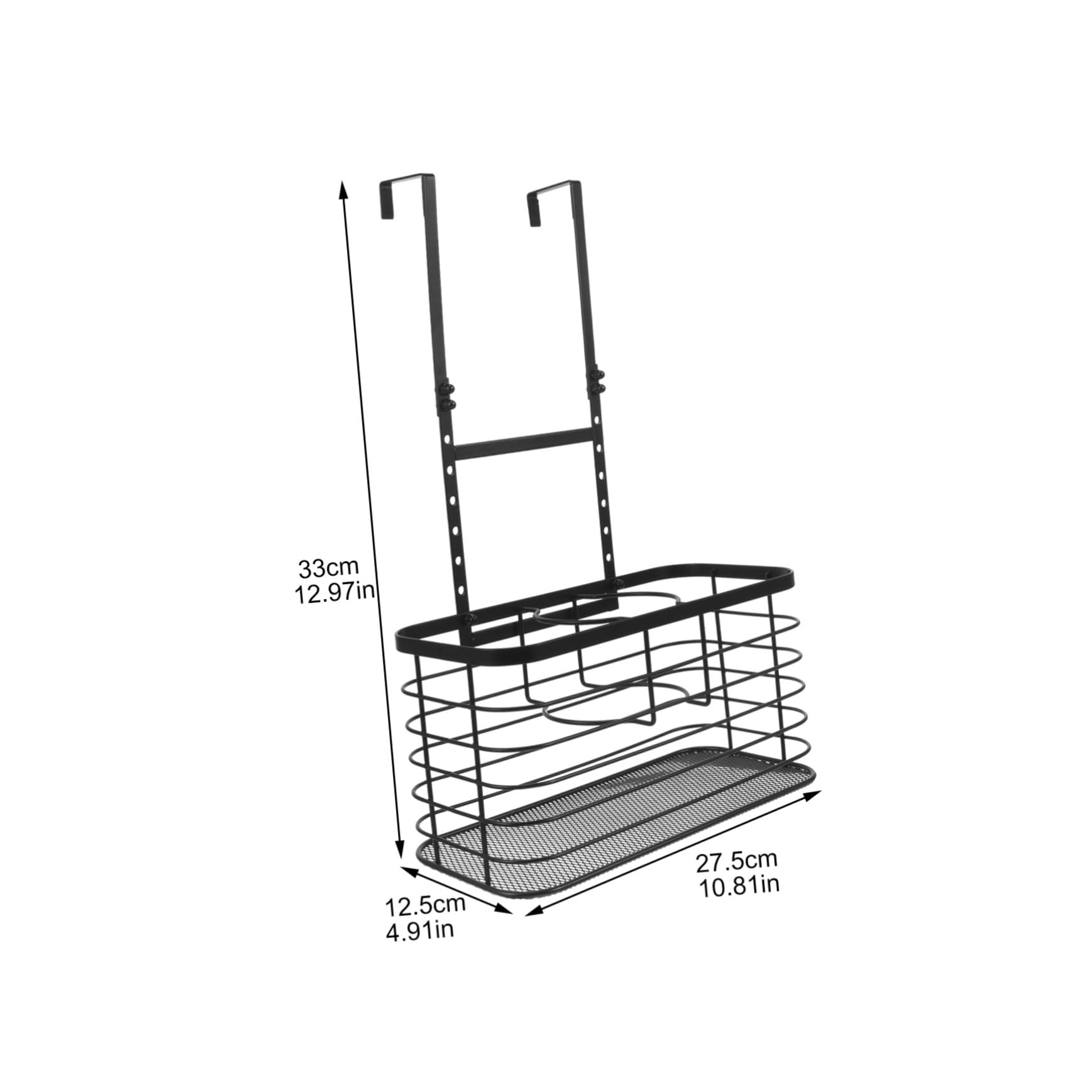 Verstellbarer Haartrocknerhalter aus Leichtem Metall Draht Platzsparend Robust für Badezimmer Türmontage Multifunktionaler Organizer für Föhn und Styling Schwarz