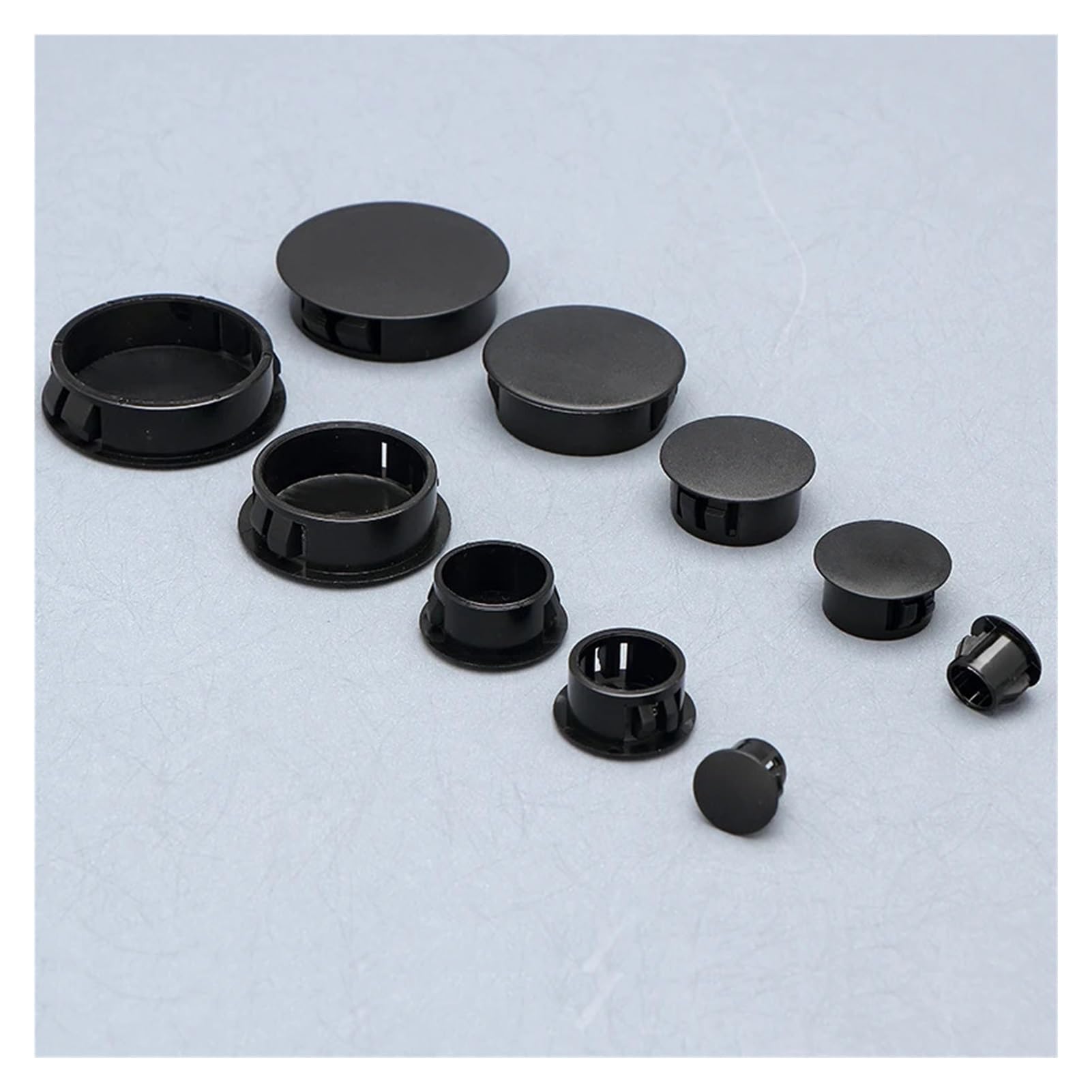 Tapones for orificios de plástico a presión, cubiertas de escritorio/mesa de nailon de 8-75 mm(Black,HP-75_10 PCS)
