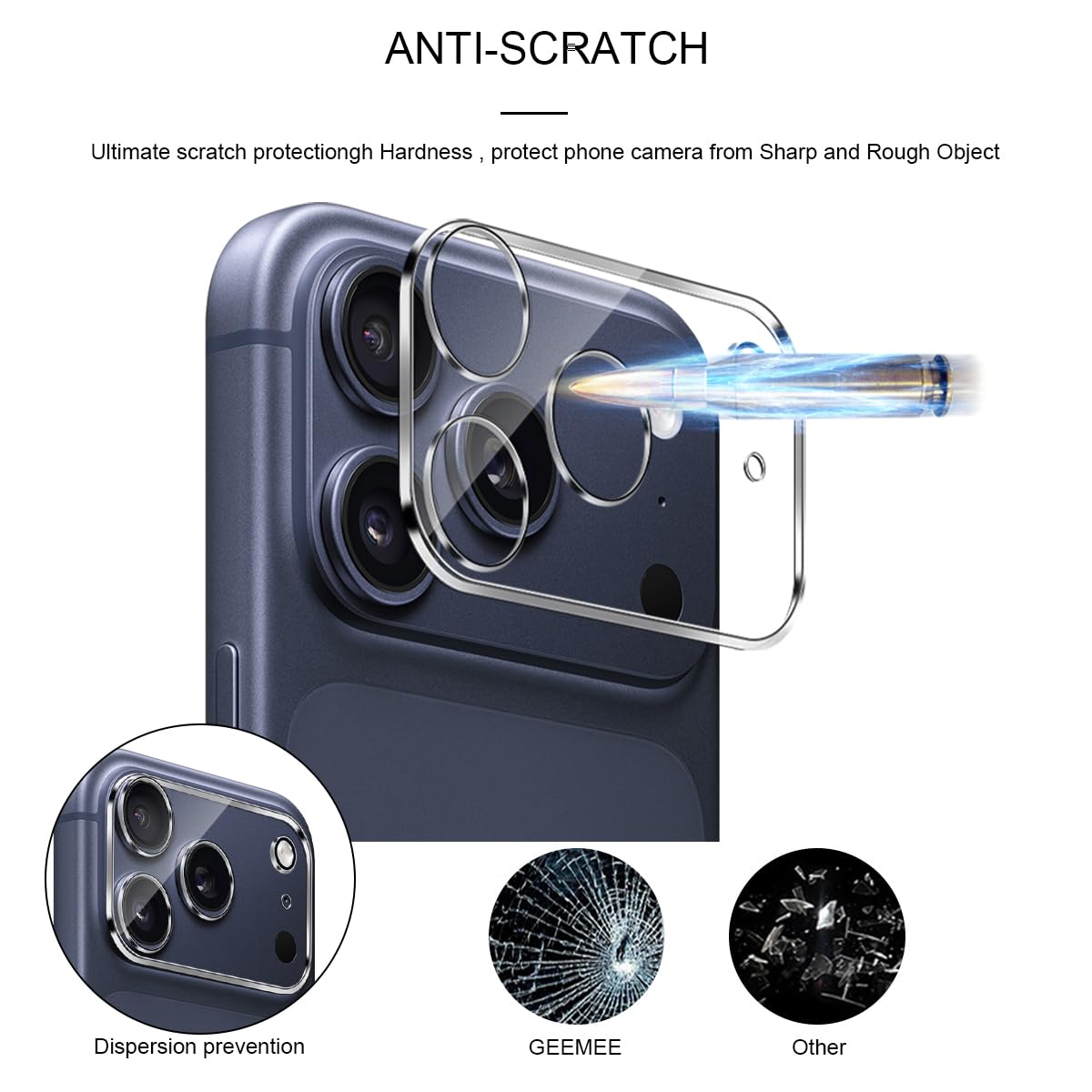 GEEMEE Vetro Temperato 9H Per Fotocamera Di IPhone 17 Air – 2 Pezzi, Anti-graffio E Trasparenza HD Per Proteggere L'obiettivo
