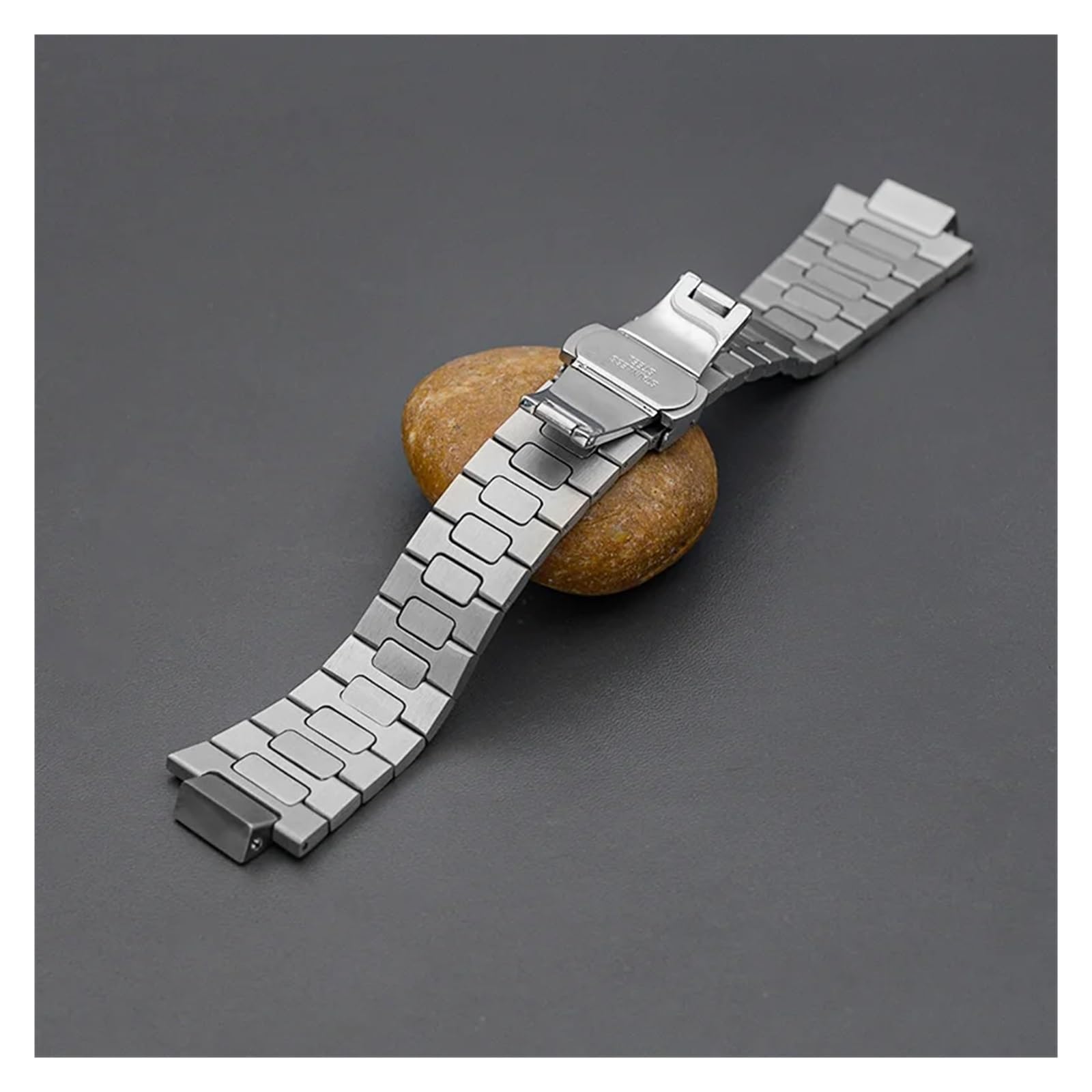 Bracelet de Rechange en Acier Inoxydable 316L, Argent, 25mm, adapté aux boîtiers de Montre, Fermoir à déploiement Pliable