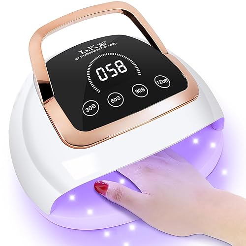 Luz UV para uñas, lámpara UV LED de 268 W, secado rápido para uñas de gel con pantalla táctil LCD y 4 ajustes de temporizador, lámpara UV