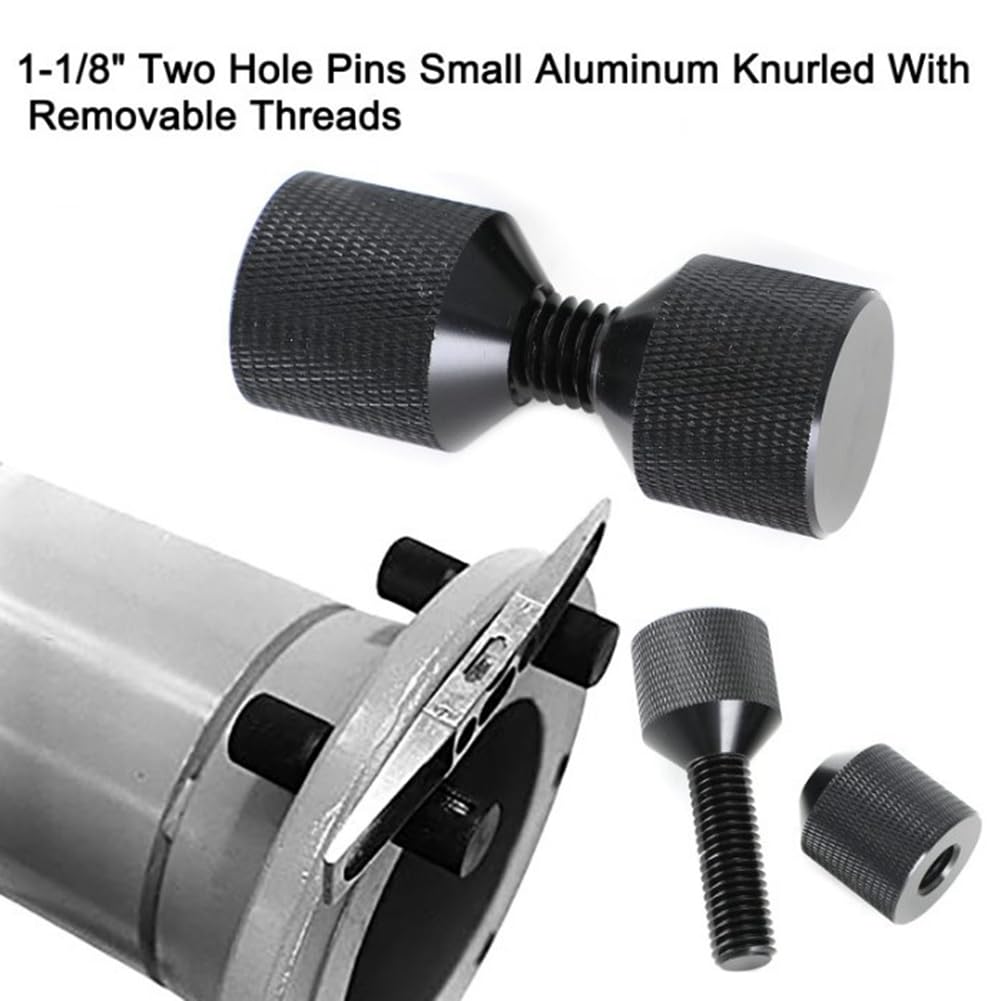 Grimmstr 1-1/8inch Two Hole Pins Aluminum Construction 2 Hole Flange Alignment Pin with Anodized Oxide Easy Install Black 4Pcs