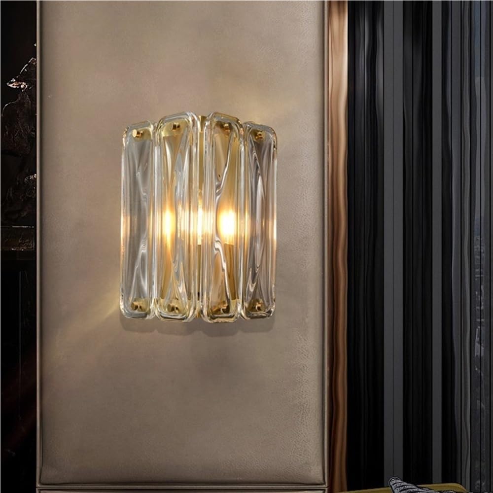 Lampade da parete for interni in vetro con accenti di cristallo Applique finitura in ottone for bagno Camera letto Comodino / 1 luce, 2 luci(1light)