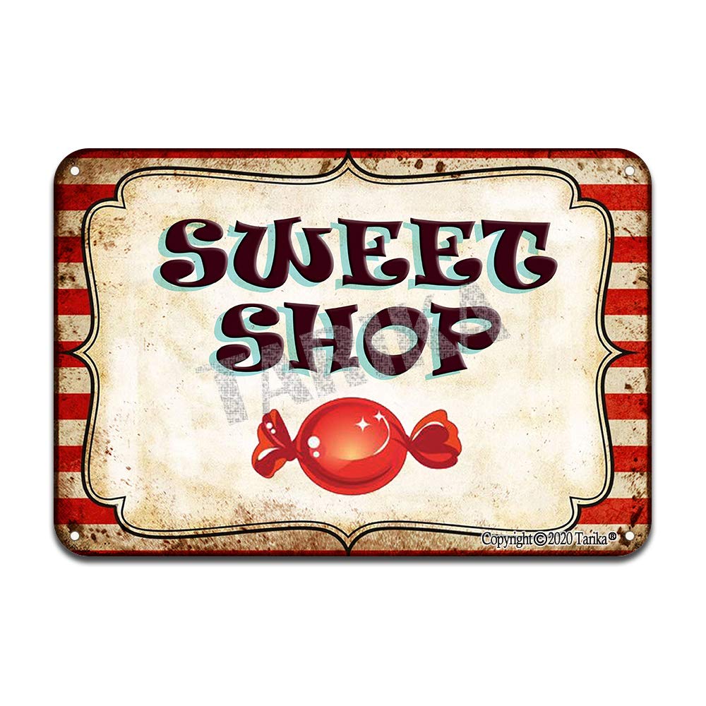 Sweet Shop 20X30 CM Tin Vintage Look Decoration Painting Sign for Home Kitchen Bathroom Farm Garden Garage Inspirational Quotes Wall Decor