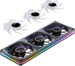 JONSBO ZA-420BR PC Fan,420mm Silent PC Fan with 4-Sides Infinity Mirror,Case Fan1500RPM, Fan Style Exchangeable-AL NP/Infinity Mirror,3Pin ARGB,4Pin PWM Integrated M&F Head,AL NP, Reversed Blade,Black