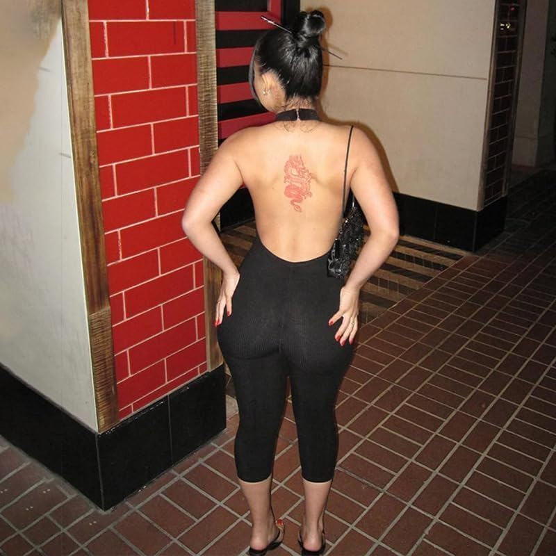 NIFTRIRY One Piece Jumpsuits for Women Sleeveless Hollow Out Bodycon Jumpsuit Black Jumpsuit Sexy Club Outfits - Image 3