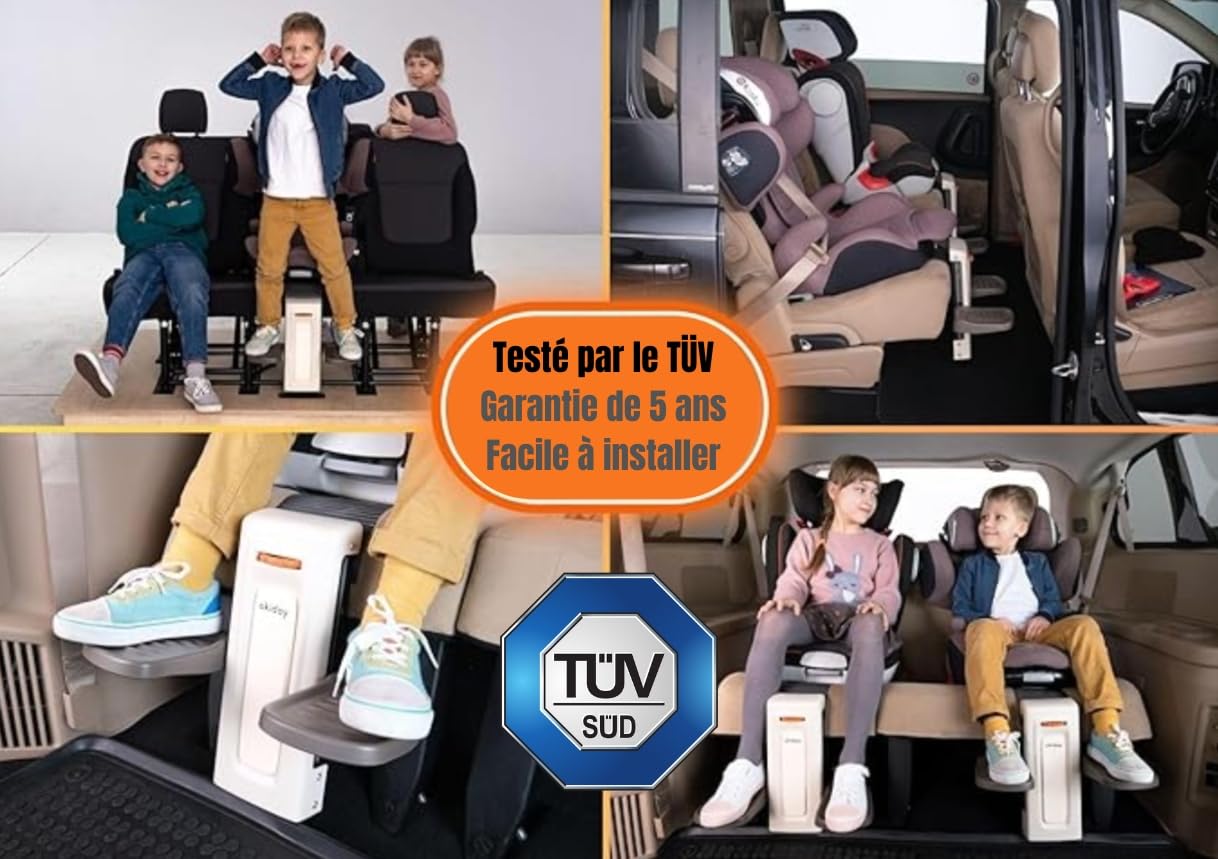 Repose-pieds pour sièges auto - noir, pour sièges auto de 15 à 36 kg