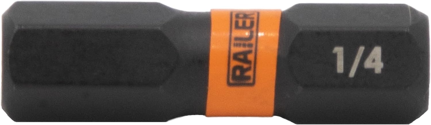 Hex 1/4" Impact Driver Bit - Railer Allen Wrench Drill Hex Bits. 1/4 Quick Release S2 Steel 1 Inch 1/4" Hex Bits. (10 Pack)