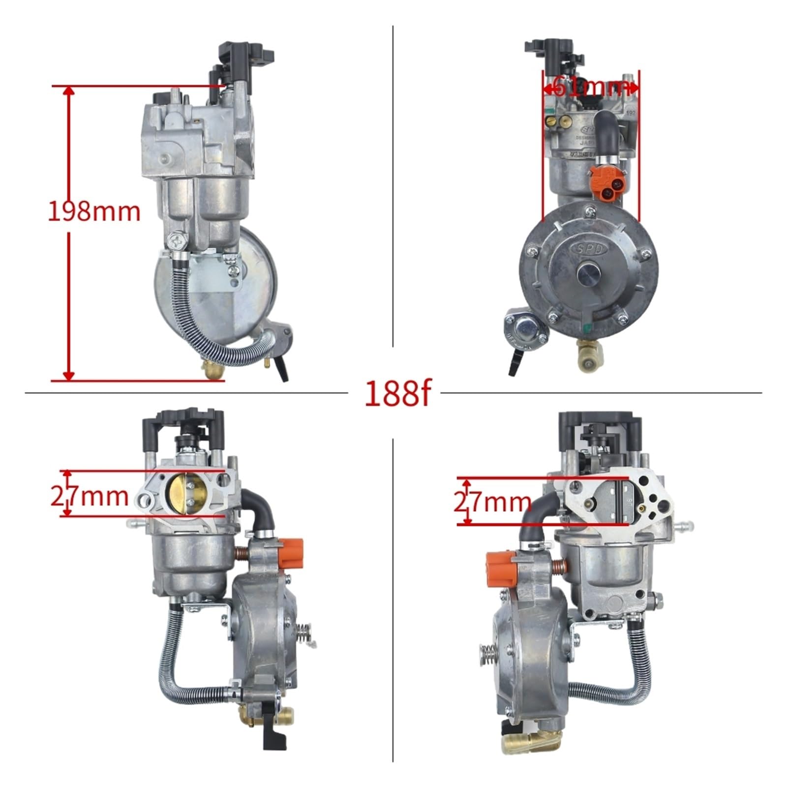 Kit De Carburador para Piezas De Generador De Gas Carburador 5-7KW 13HP 188F