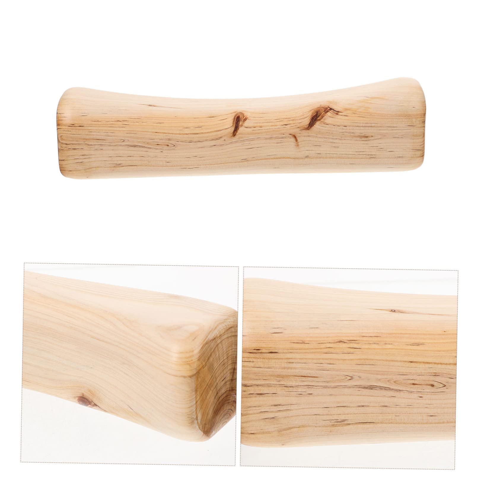 MAGICLULU Holzkissen aus Khaki Holz mit Glatter Oberfläche und Nackenstütze Kleines Nackenkissen für Massagegeschäft und Zuhause als Relax Kissen