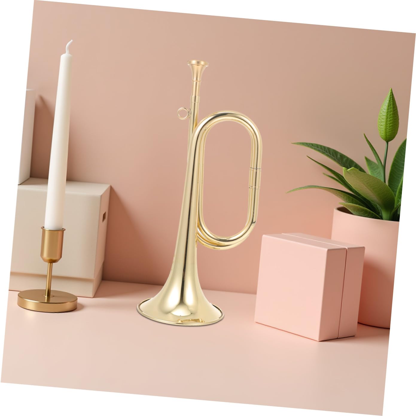 ERINGOGO Tromba Militare in Ottone Dorato per Principianti Strumento Musicale Educativo per Regalo Decorativo per Scrivania e Apprendimento Musicale