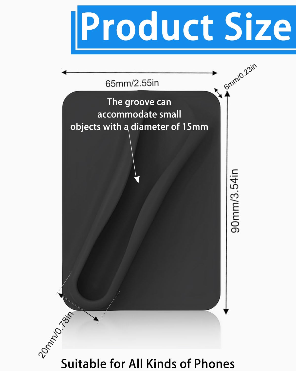 Lipgloss Custodia per cellulare, con supporto lucidalabbra, supporto per lucidalabbra, custodia per telefono per,porta rossetto per rossetto,accessori cellulare,gancio per cellulare (nero)