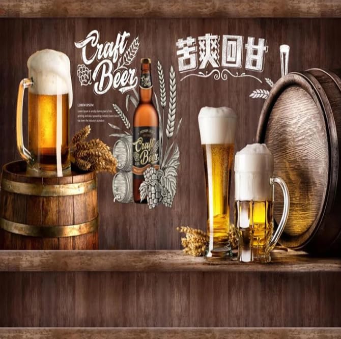 Papier peint bar bière 3D rétro nostalgique grand format 400x280cm - 3