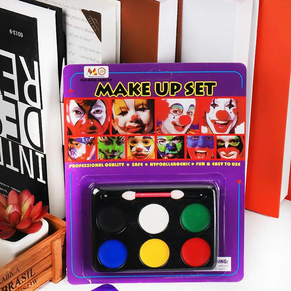 PartySanthe Face Painting Kit 6 Colors,Dress up face color Ideal for Halloween, Festivals, Birthday Parties, Cosplay - 1pc