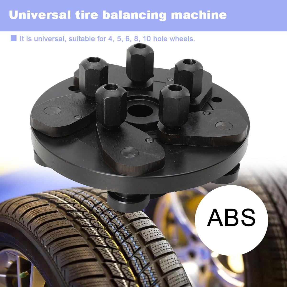 Adaptador de equilibrador para Llantas, Accesorio Universal para máquina de Equilibrio, Herramienta de Giro de neumáticos de diámetro de Eje de 40 mm, Rueda de 5 Lug balanceador