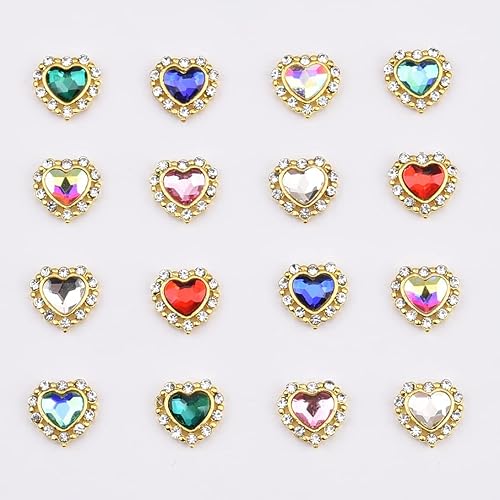 Miniatura 3 de 30 piezas de piedras preciosas con forma de corazón brillante, decoración de uñas, decoración de uñas, decoración de salón de manicura, ornamento de