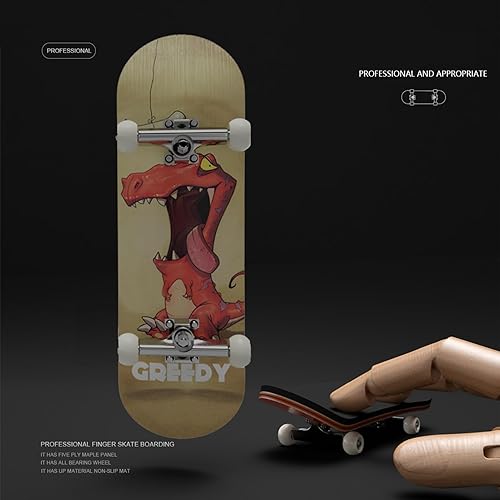 Miniatura 6 de Diapasón profesional, diapasones de madera para dedos Patineta de aleación Stent Rodamiento Rueda Novedad Diapasón (rojo)