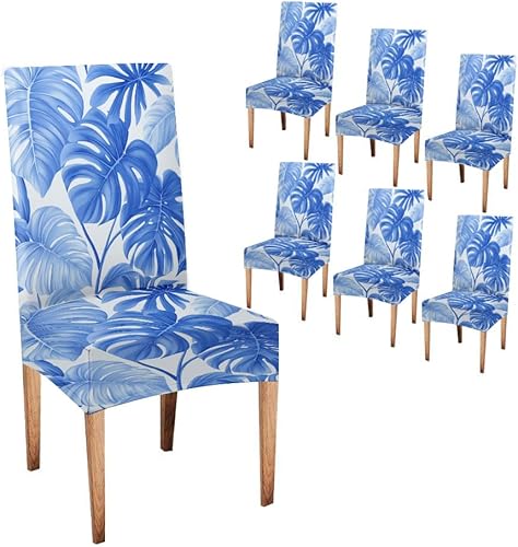 Miniatura 6 de Juego de 6 fundas elásticas para sillas Parson de comedor, extraíbles y lavables, protectores de silla para el hogar, restaurante, banquete, étnico,