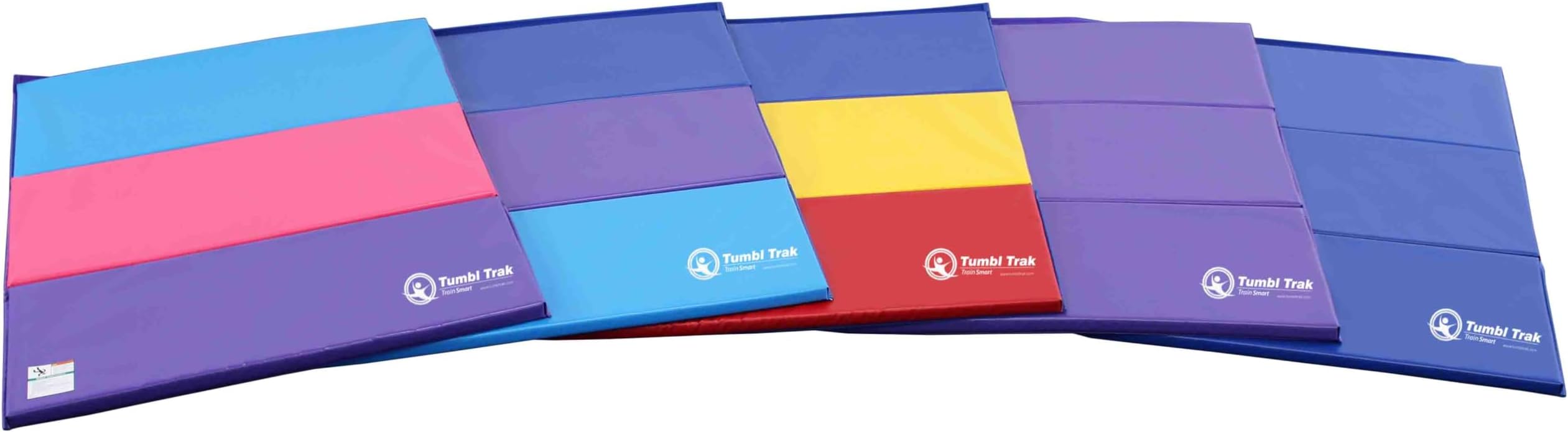 Tumbl Trak Folding Gymnastics Tumbling Panel Mat - 3 Lengths & 2 Thicknesses - Professional Panel Mat for Gymnastics and Cheerleading