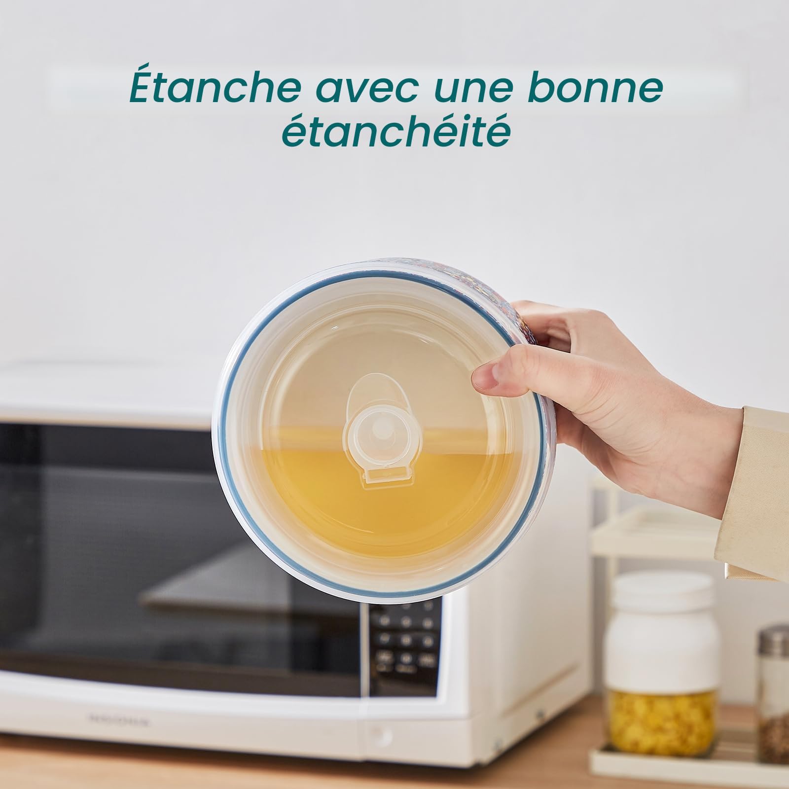 vancasso Lot de 4 Bols en Céramique de la Collection SIMI avec Couvercles - Saladiers et Bols à Soupe Hermétiques 1080 ml - Pour Repas, Pique-nique, Cuisine et Stockage (Céréales, Salade)