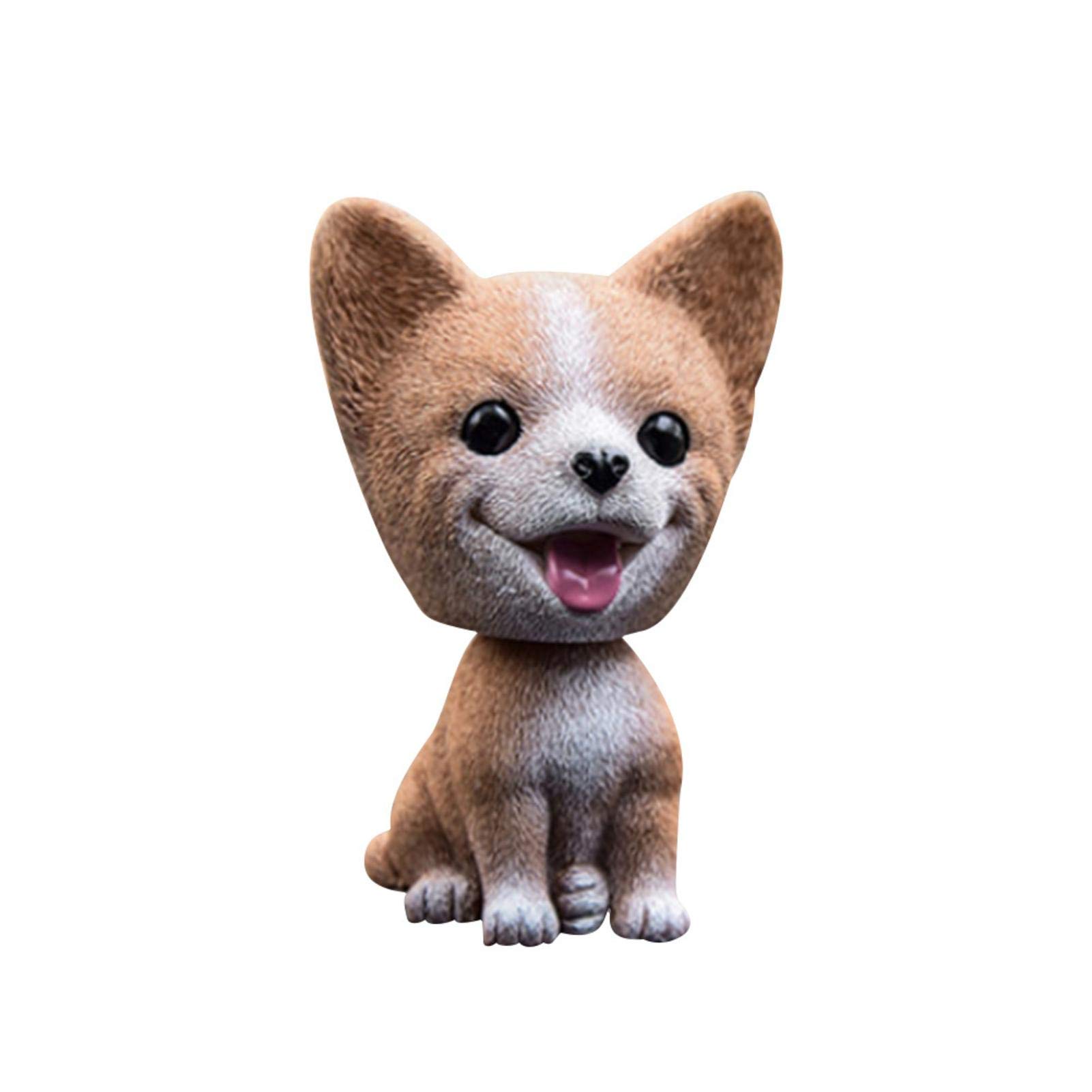 Tête à Pompon Chien Pour Voiture – Résine – Hoche La Tête Au Moindre Choc – Idéal Tableau De Bord – Cadeau Amoureux Des Chiens