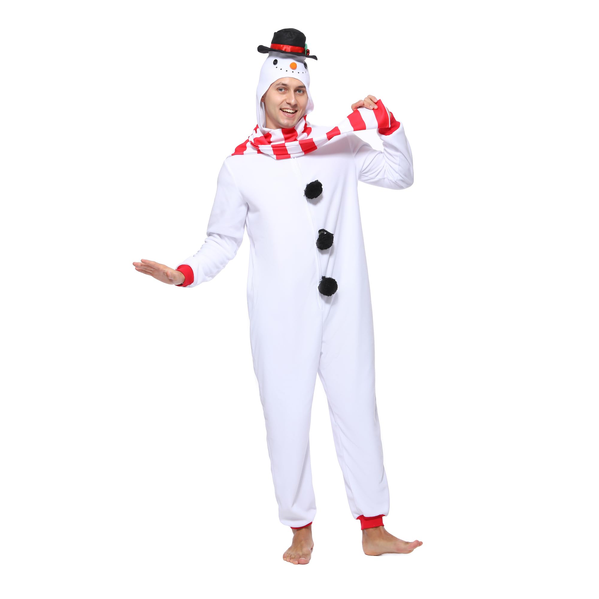 Wizland Pijama de Papá Noel para adultos, pijama de Navidad para hombre y mujer, disfraz de Papá Noel para adultos