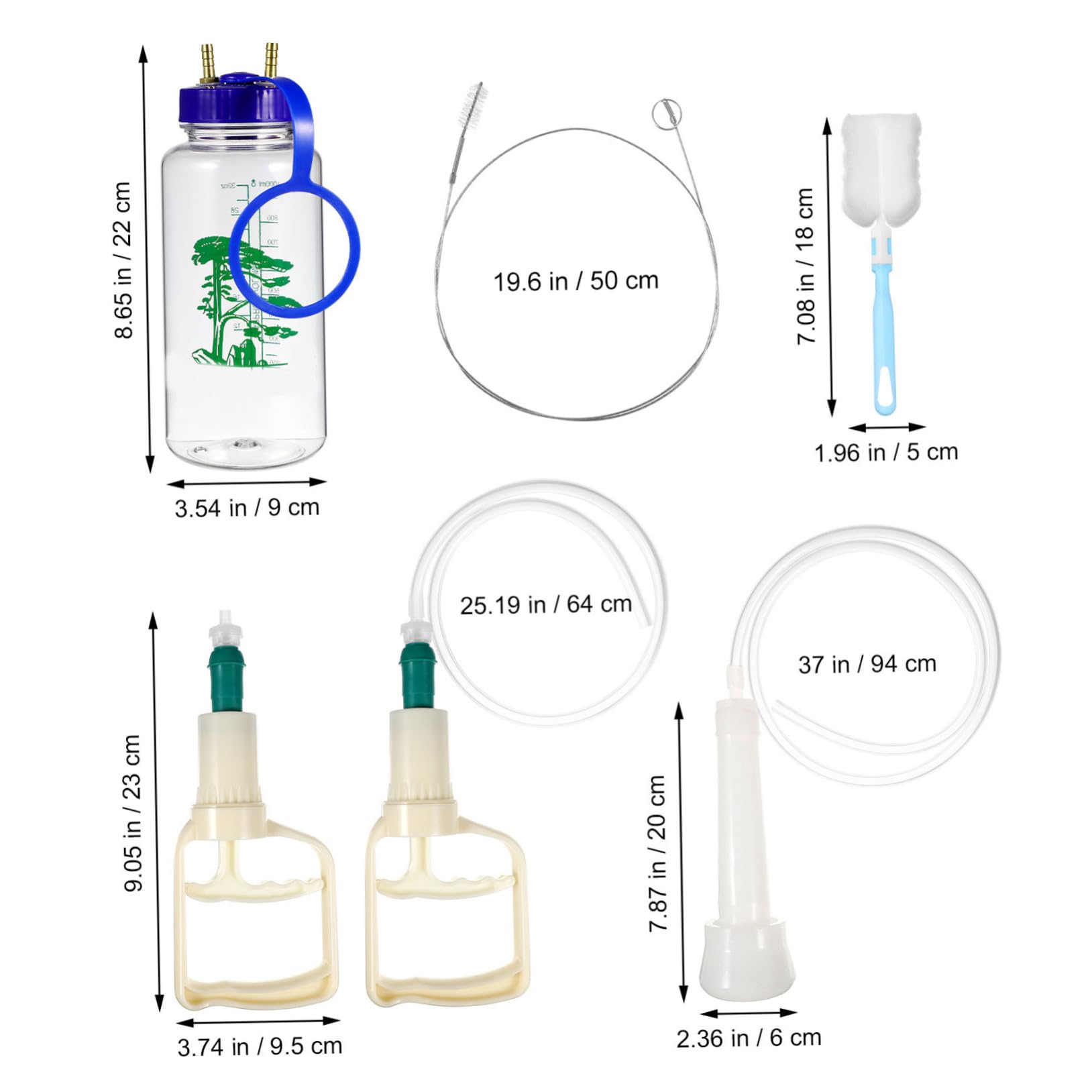 Macchina in Plastica per Mungitura Manuale Portatile Spazzola di Pulizia in Acciaio e Bottiglia per Mucche e Pecore Adatta per Aziende Agricole