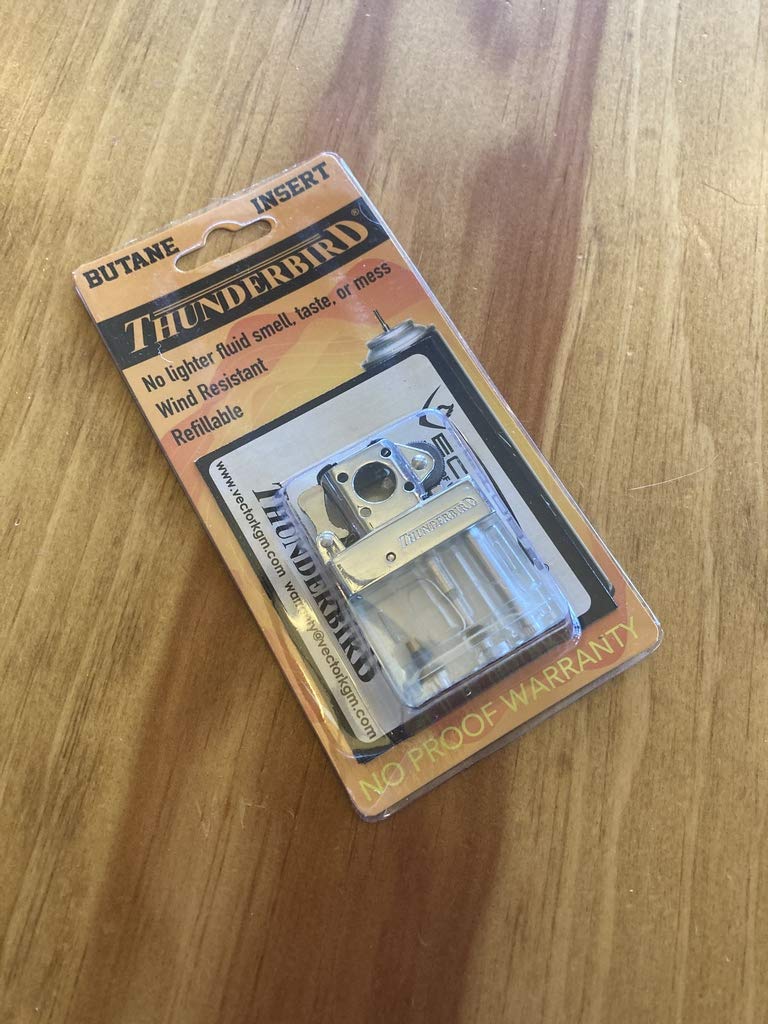 Thunderbird Butane 45 Degree Soft Flame Flip Top Pipe Lighter Insert