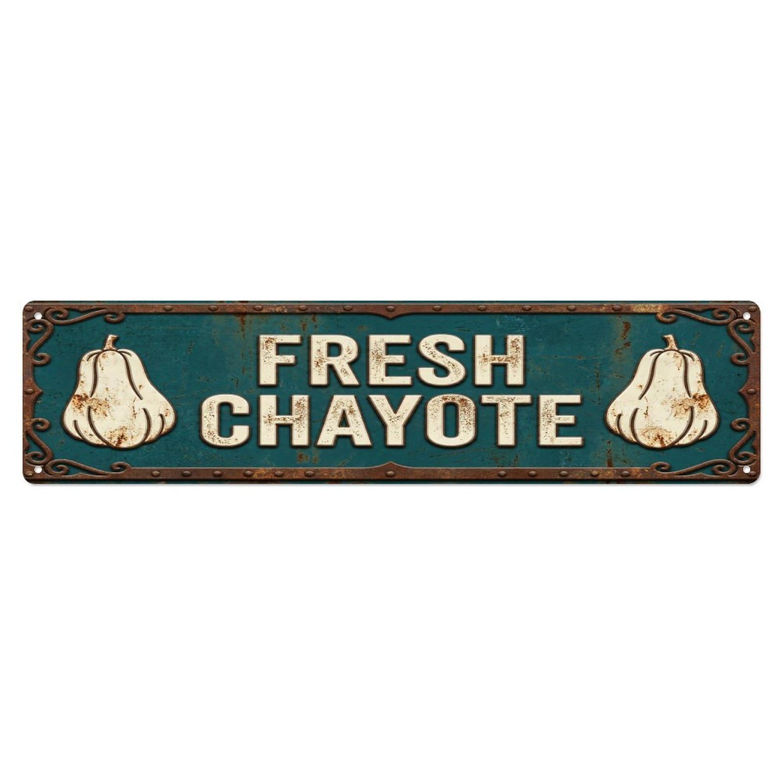 FRESH CHAYOTE Vintage Squash Rustic Farmhouse Metal Tin Sign