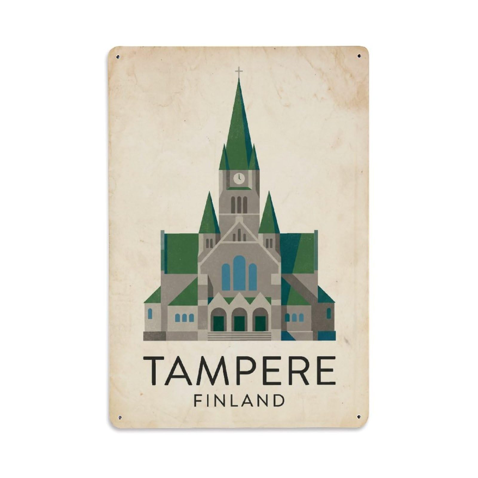 Finland Tampere Vintage Travel Metal Tin Sign