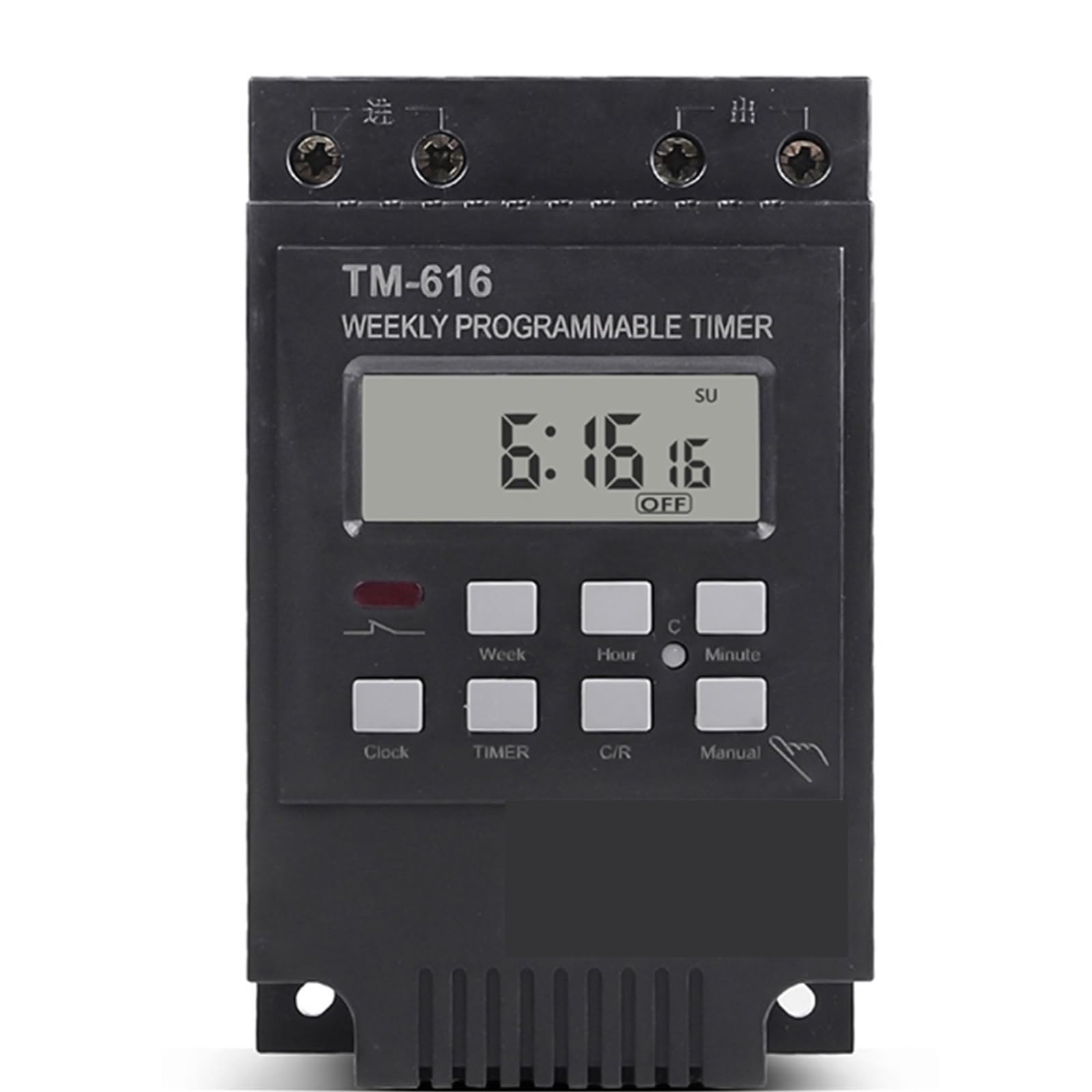220V 230V AC Weekly Programmable Digital Timer Switch Relay Control Heavy Load 30A Relay Clock Din Rail Mount TM616(2)