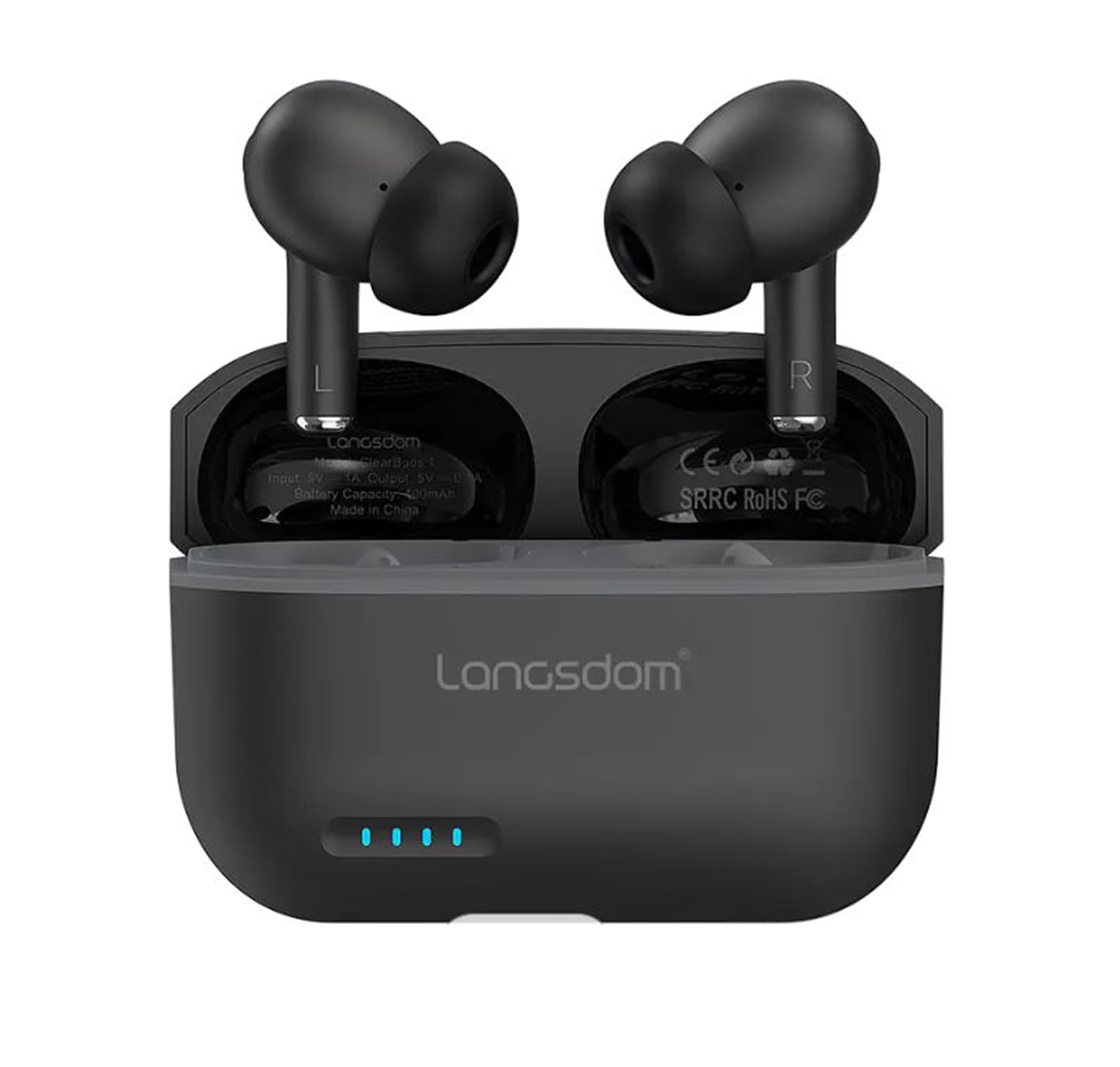 Langsdom TA02 Bluetooth Earphones Wireless earbuds Pro 10mm ANC Technology In ear headphones with 3 modes long back up (Black)