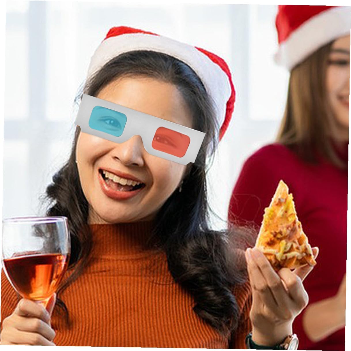 70pcs Red Blue Anaglyph 3D Glasses Paper Eyeglasses for Movies and Tv Projector Use White Cardboard Frame