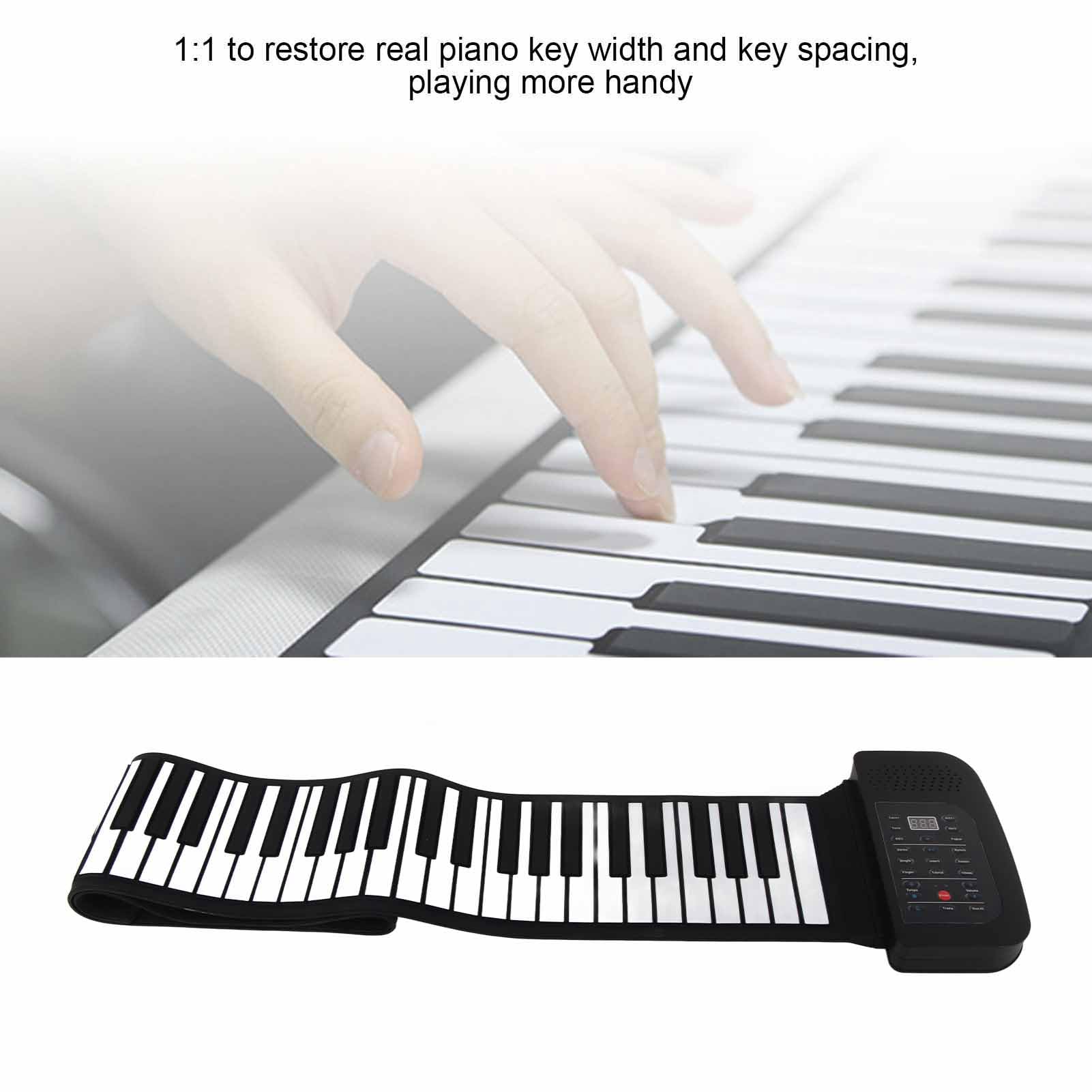 Generic Zwinąć klawiaturę Fortepian, Silikonowe 88 Klawisze Zwirowiska Klawiatury Fortepianowe Ręka Rzucanie Fortepian Edukacja z Panelem Sterującym Dotykowym Przenośne klawiaturę Składany dla (88