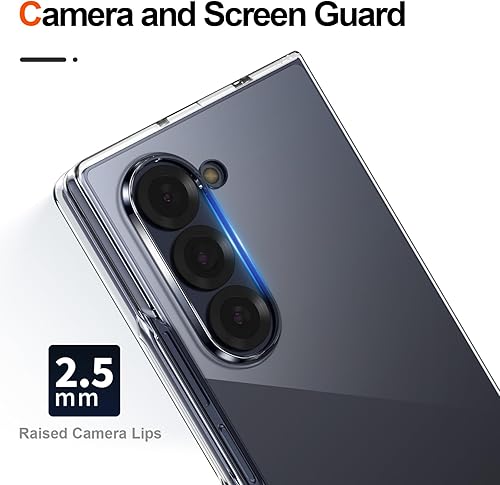 Miniatura 20 de Foluu Funda transparente para Samsung Galaxy Z Fold 5 con protector de pantalla frontal integrado, resistente a los arañazos, carcasa protectora