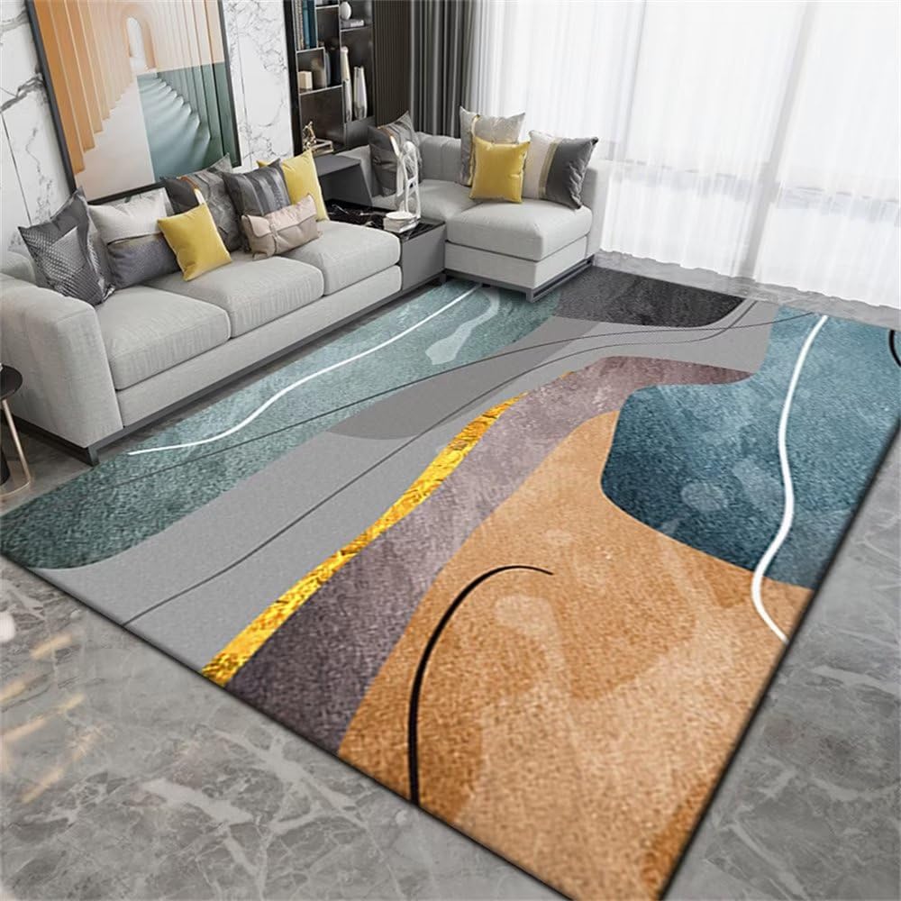 Tapis de salon bleu insonorisant pour terrasse couverte ou chambre d'enfant