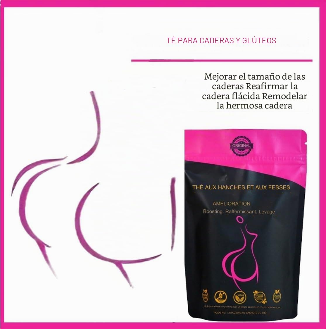 Té de hierbas para agrandar las nalgas de las mujeres, fortalecer las caderas y espesar las nalgas y fortalecerlas.