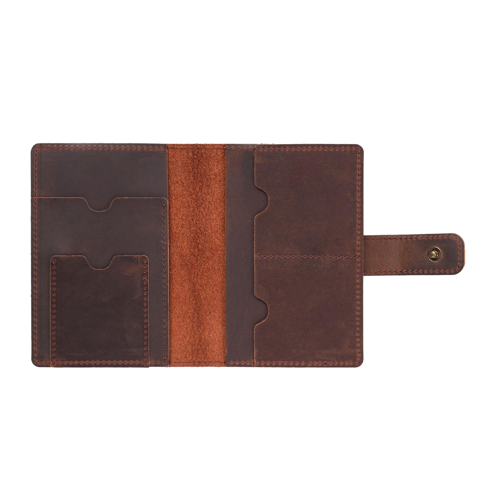 Portafoglio porta passaporto, organizer per carte da uomo e donna, in pelle impermeabile, con blocco, Coffee color, Einheitsgröße, Mass Beauty