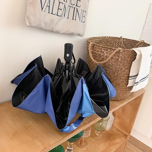 Yjzining Cartoon Umbrellas Auto Open Folding Kawaii Umbrella Waterproof Anti-Uv Protection Umbrella Strong, Mini, Portable Umbrella (Blue-1) #TOP3