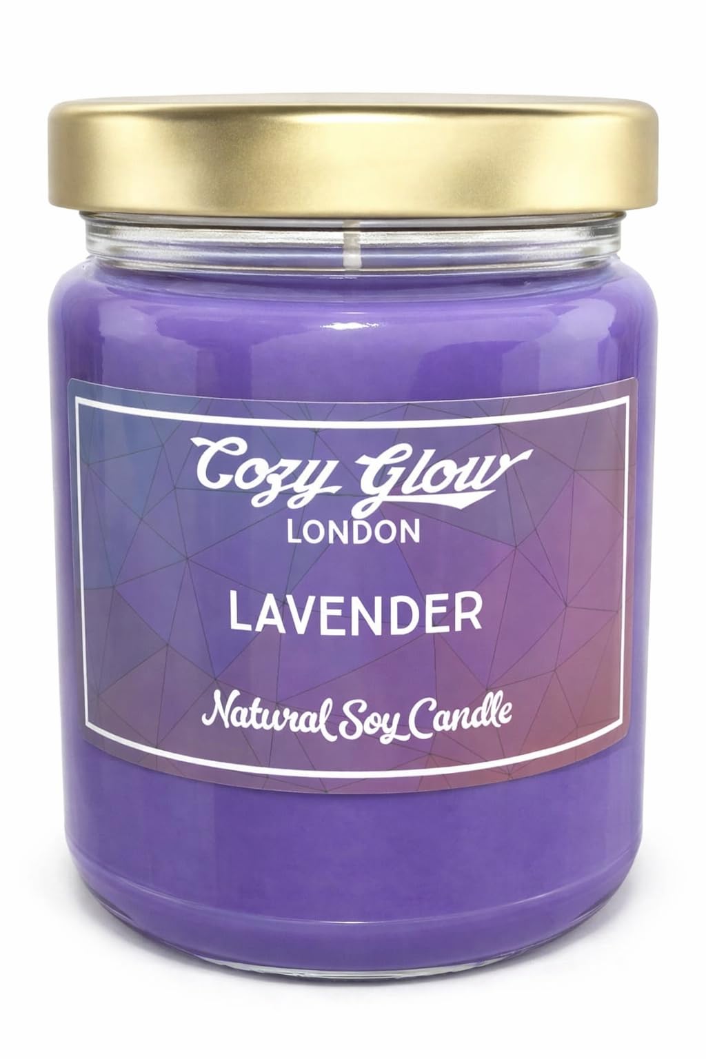 Cozy Glow Violet Lavender Scented Soy Candle | Long 80+ Hour Burn Time | Classic English Floral Home Fragrance